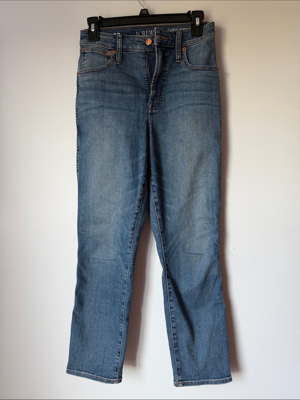 J. Crew Straight-Leg Denim Jeans in Medium Blue Wash curvy vintage slim straight